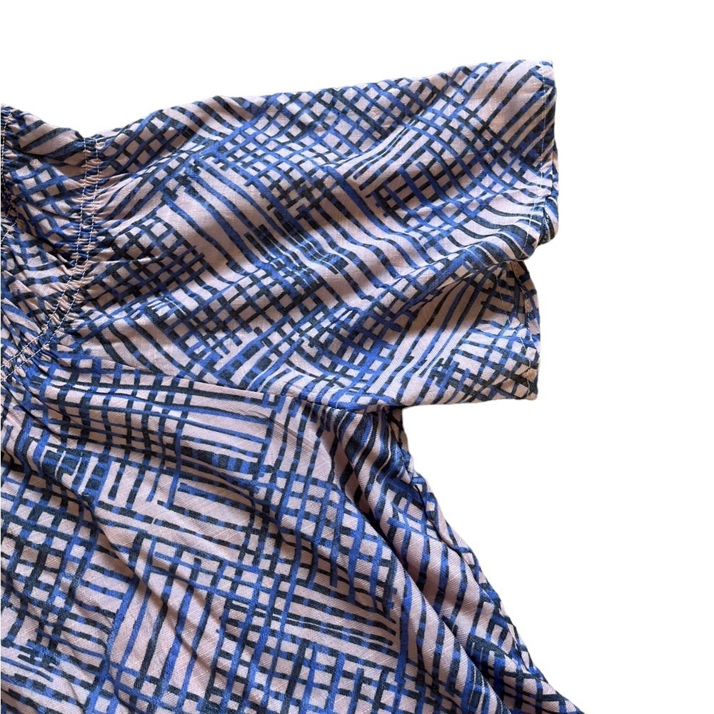 Sharagain Blue & Pink Short Sleeve Blouse | Women’s S - Picture 3 of 6